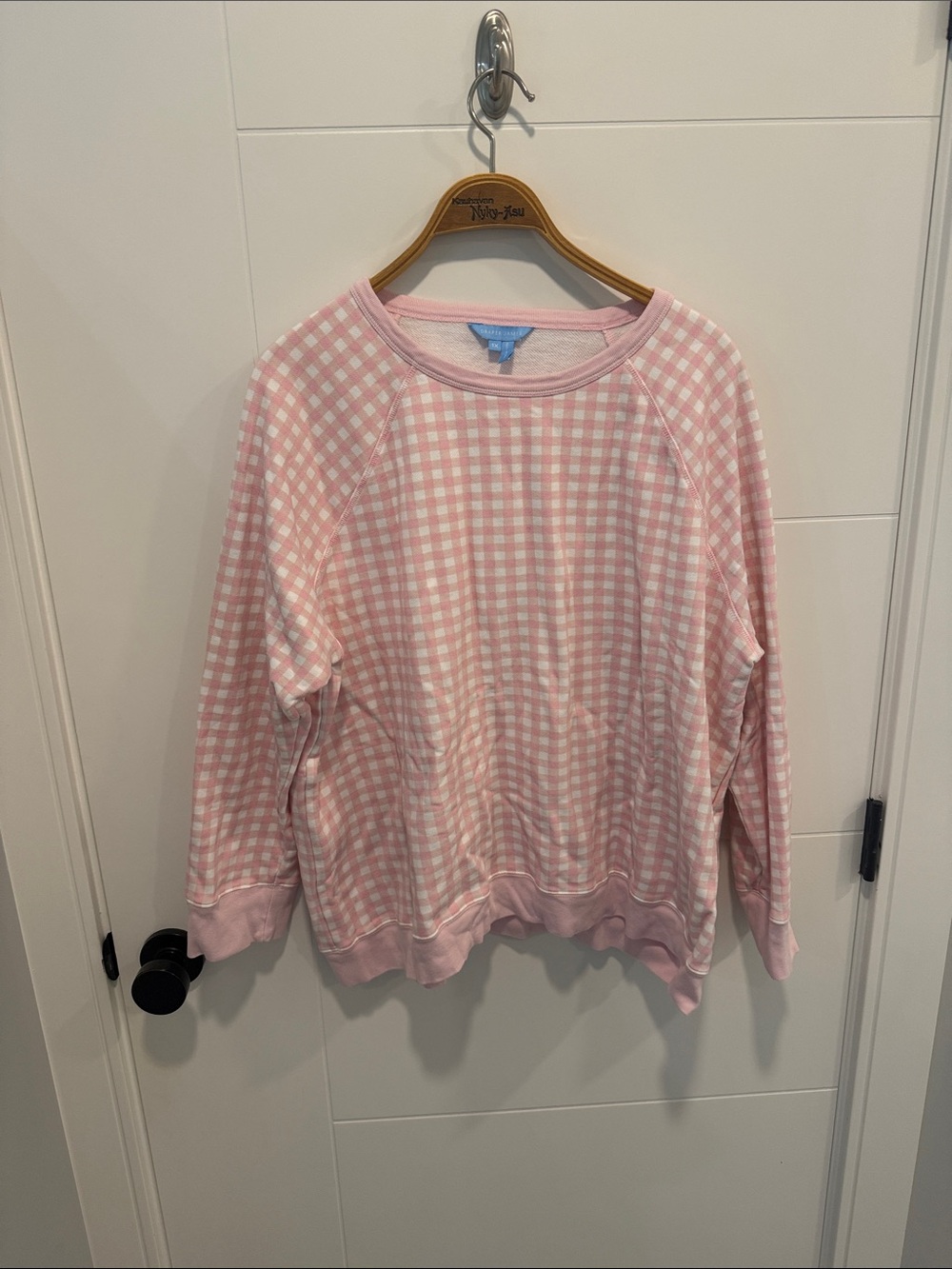 Draper James Pink and White Gingham Pullover size 1X - Picture 2 of 6